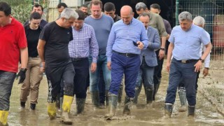 Bakan Soylu, Bartında selin ardından temizlik çalışmalarını inceledi