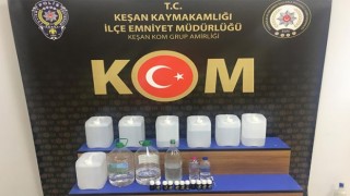 Baskında litrelerce etil alkol ele geçirildi