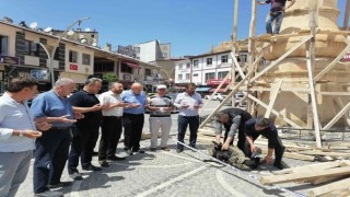 Bayburtta Saat Kulesinin restorasyon çalışması başladı