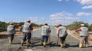 Birecikte çelik hasırlı beton yol uygulaması
