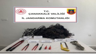 Çanakkalede 350 bin liralık kablo çalan hırsızlar yakalandı