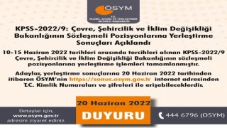 Çevre, Şehircilik ve İklim Değişikliği Bakanlığının personel alımı sonuçları açıklandı