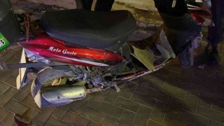 Çöp kamyonunun çarptığı motosikletli kurye yaralandı