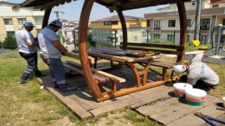 Darıcada çocukların güvenliği için parklar yenileniyor