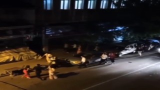 Düğünden çıktılar, kavgaya tutuştular, o anlar kamerada