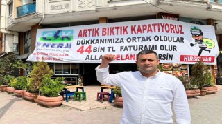 Elektrik faturasına kızdı, “Hırsız var” diye pankart astı