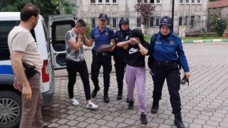 Genç sevgililer biber gazı sıktıkları astsubayın telefonunu gasp ettiler