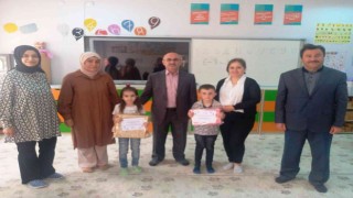 Hisarcıkta yarışmada dereceye giren ana sınıfı öğrencileri ödüllendirildi