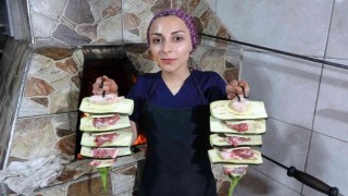 Kadın kebap ustası erkeklere taş çıkartıyor