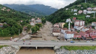 Kastamonuda selin yıktığı köy havadan görüntülendi