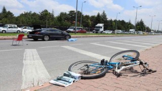 Kayseride feci kaza, otomobil çarptığı bisikletliyi 50 metre sürükledi