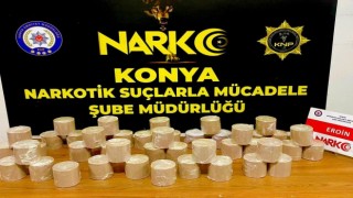 Konyada araca zulalanmış 22,5 kilo eroin polise yakalandı