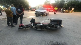 Konyada otomobil ile motosiklet çarpıştı: 1 yaralı