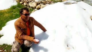 Mersinde dolu 10 dakikada bahçelere zarar verdi