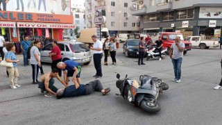 Motosiklet sürücüsü köpeğe çarpmamak isterken düşerek yaralandı