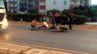 Motosikletten düşen sürücü yaralandı