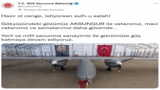 MSBden AKSUNGUR İHA paylaşımı