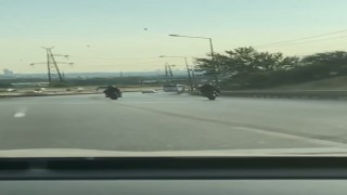 Ölüme davetiye çıkartan motorcular kamerada