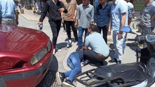 Otomobil ile motosiklet çarpıştı: 1 yaralı