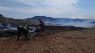 Plajda çöp yakmak isterken yangına sebep oldu
