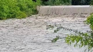 Sağanak sonrası karayolu göle döndü, bahçeler zarar gördü