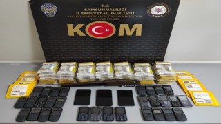 Samsunda kaçak telefon ve aksesuarları ele geçirildi