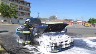 Tekirdağda LPGli otomobilde korkutan yangın