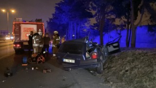 TEM Otoyolunda feci kaza: 1 ölü, 1 yaralı