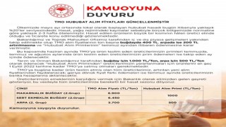 TMO hububat alım fiyatları güncellendi