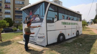 Toroslarda elektrik trafosu belediye servis otobüsü görünümüne dönüştü