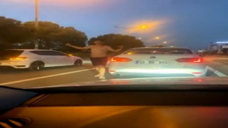 Trafikteki aileye dehşeti yaşattı
