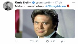 Ünlü isimlerden Cüneyt Arkına veda mesajları