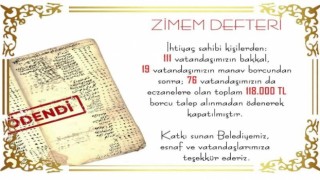 Zimem geleneğiyle 118 bin liralık borç silindi