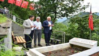 15 Temmuz şehidinin kabrine giden yol betonlandı