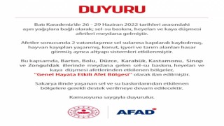 AFAD 7 ilin “Genel Hayata Etkili Afet Bölgesi” olarak ilan edildiğini duyurdu