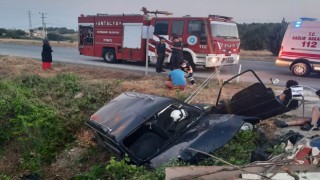 Antalyada otomobil şarampole yuvarlandı: 5 yaralı