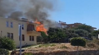 Bahçede başlayan yangın evlere sıçramadan söndürüldü