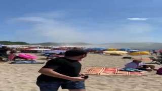 Balıkesirde plajda hortum oluştu