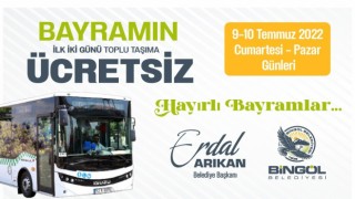 Bingölde bayramın ilk 2 günü toplu taşıma ücretsiz olacak