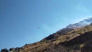 Bodrumda otluk ve makilik alanda yangın çıktı