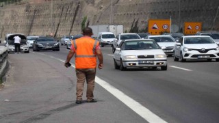 Bolu Dağında tatilcilerin trafik yoğunluğu havadan görüntülendi