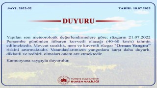 Bursa Valiliğinden orman yangını uyarısı