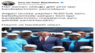 Büyükakın: Asgari ücrete yapılan zam, belediyemizde çalışan tüm işçilerimizin maaşlarına aynı şekilde yansıtılacaktır