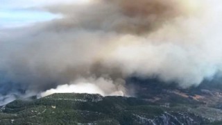 Datçadaki orman yangını havadan görüntülendi