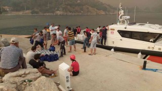 Datçadaki orman yangınında vatandaşlar güvenli bölgelere sevk ediliyor