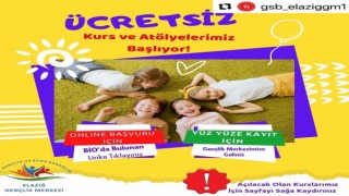 Elazığ Gençlik Merkezinde ücretsiz gelişim kursları başlıyor