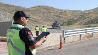 Elazığda bayram tatili dönüşü helikopter destekli trafik denetimi