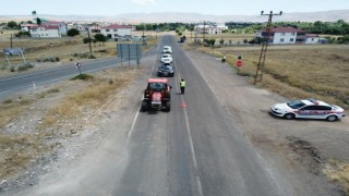 Elazığda dron destekli trafik denetimi