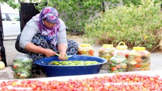 Erzincanda kadınların turşu mesaisi başladı
