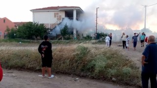 Evin garajındaki LPGli otomobil yandı